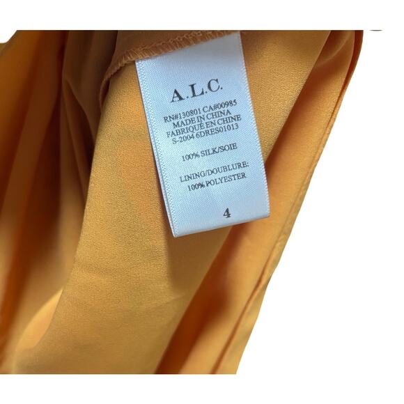 NWT! A.L.C. Jen Long Sleeve Silk Shirtdress Yellow Floral - Picture 8 of 11